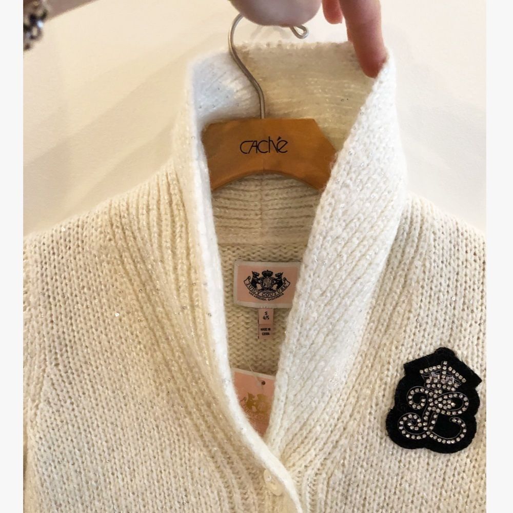 Ivory knitted sequin jacket - Picture 6 of 9